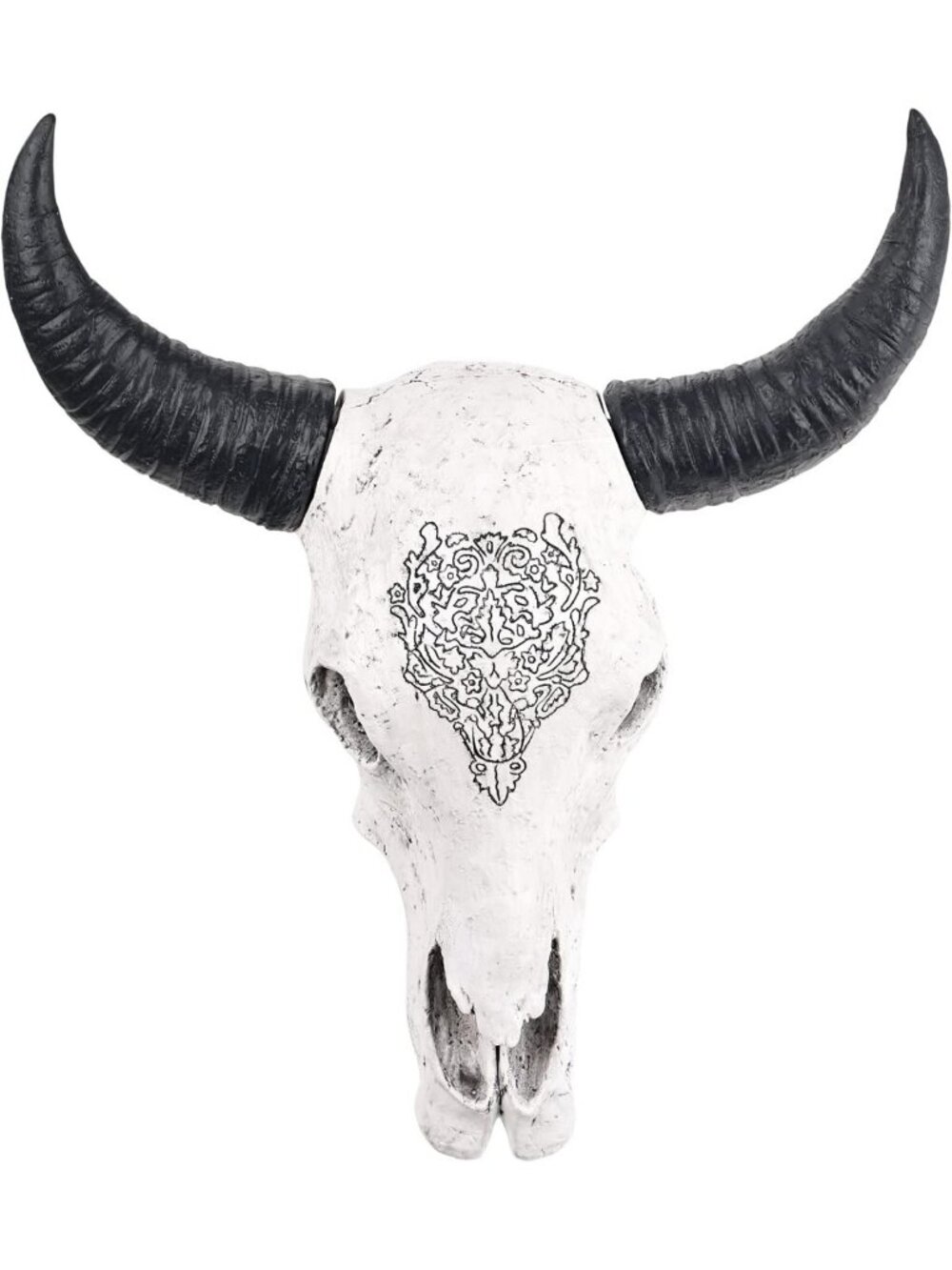 Longhorn Skull Wall Decor - Resin Bull Head Sculpture for Home Art & Decoration
